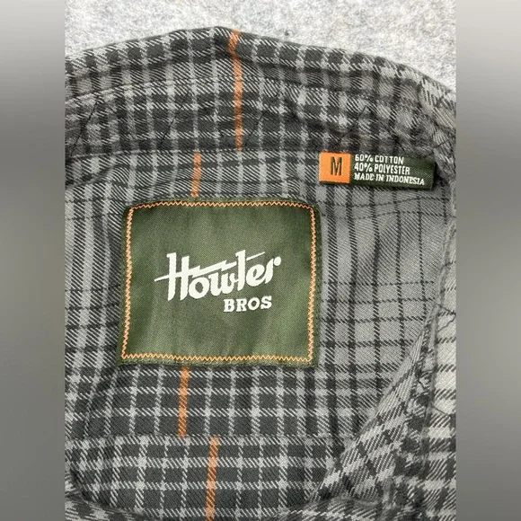 Howler BrothersHarkers Flannel ShirtRoberts Plaid: CharcoalSize Medium